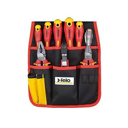 Felo Werkzeugtasche mit 9, rot und schwarz